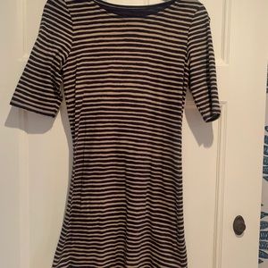 Hiho Boatneck Cotton Stripe shift dress